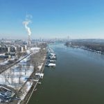 Zemun Quay Belgrade - an aerial view of a river and a city