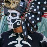 Folklore Dance - Man in Terrifying Costume of Ancient Mexican Warrior