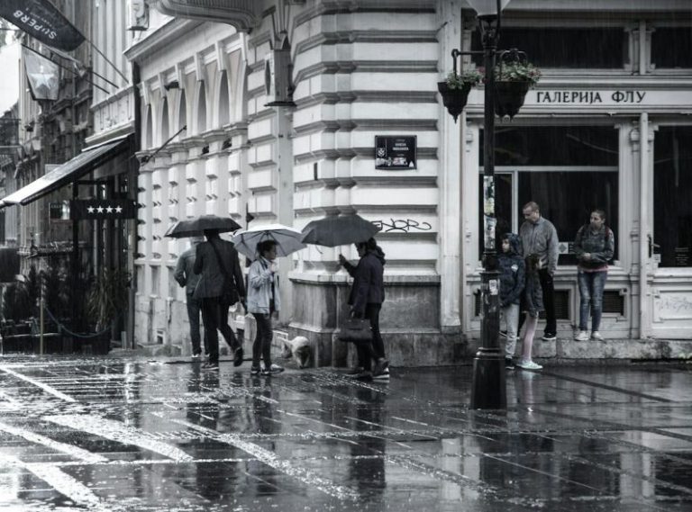 Belgrade Events - grayscale photography of people walking on street