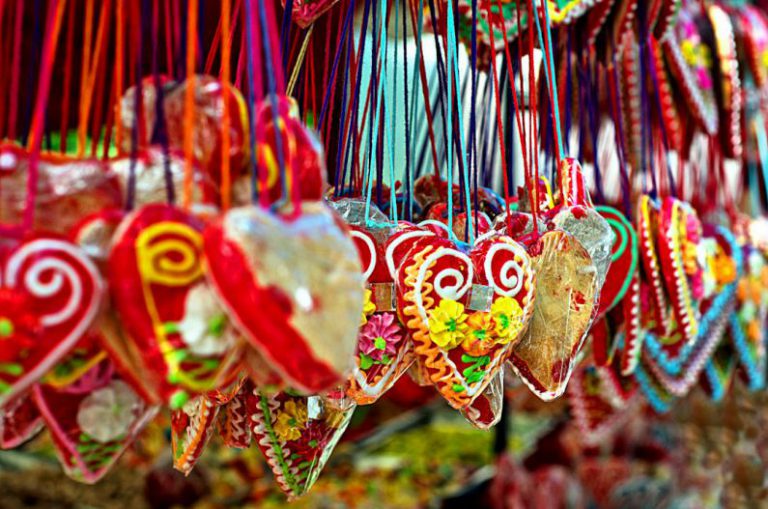 Serbian Street Food - assorted-color heart hanging decors