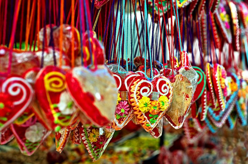 Serbian Street Food - assorted-color heart hanging decors
