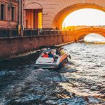 City Tour - A Motor Boat in a River Canal