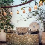 Spa Hotels Belgrade - Traditional oriental hammam pool on exotic resort spa terrace decorated with lush plants and stylish lanterns